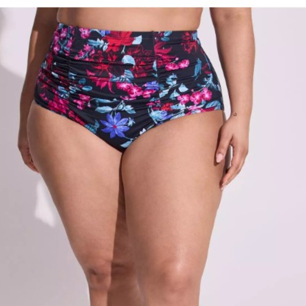 NWT Torrid High-Rise Ruched Bikini Bottom size 1